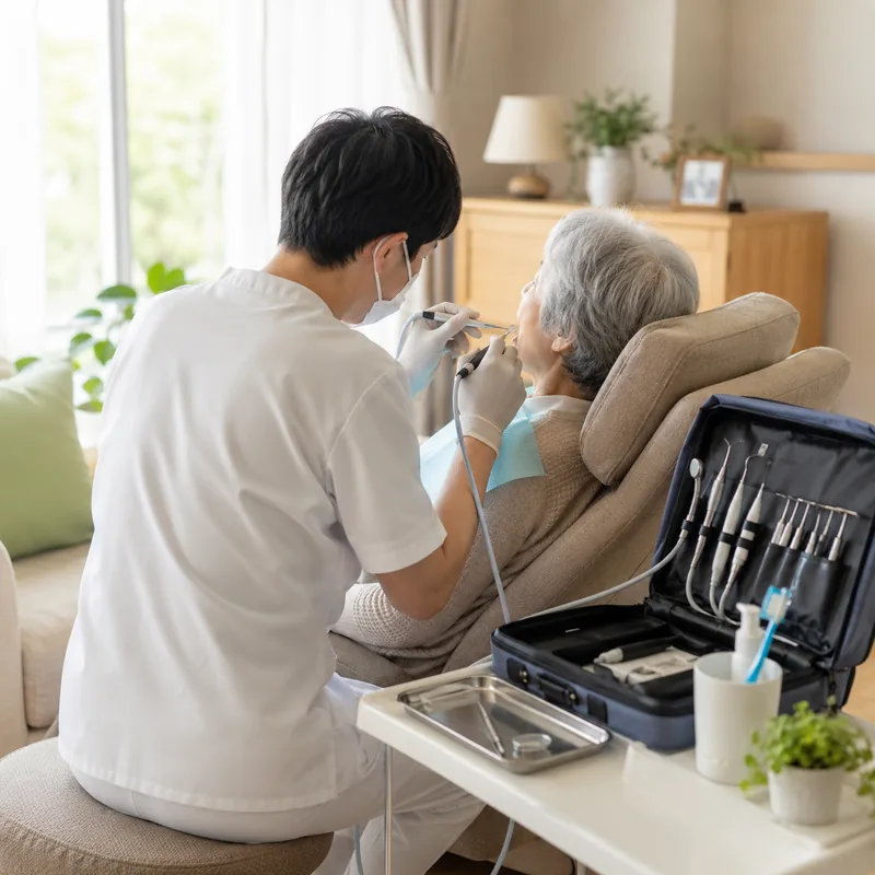 ご自宅で行う訪問の歯科診療の様子